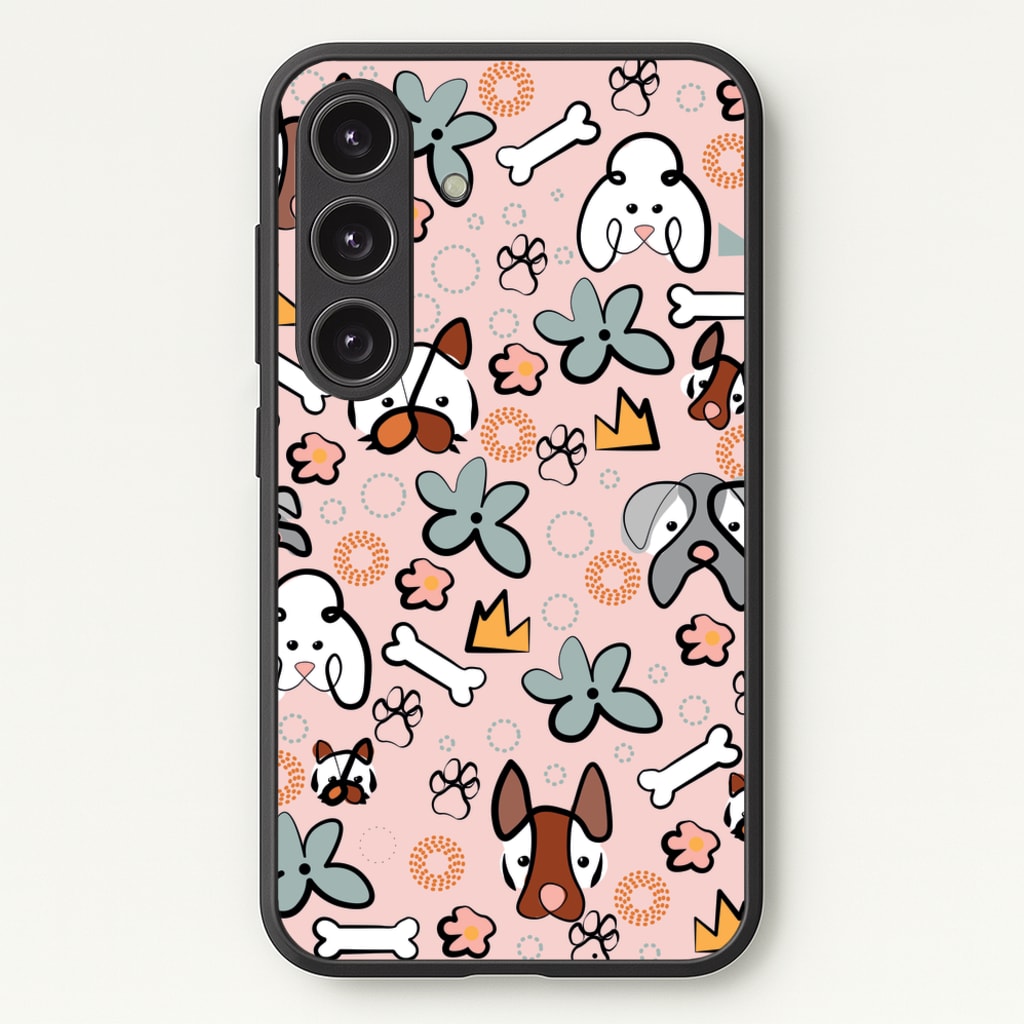 Bones and dogs - Dog Patterns - Dog Patterns Phone Case for Galaxy S24FE