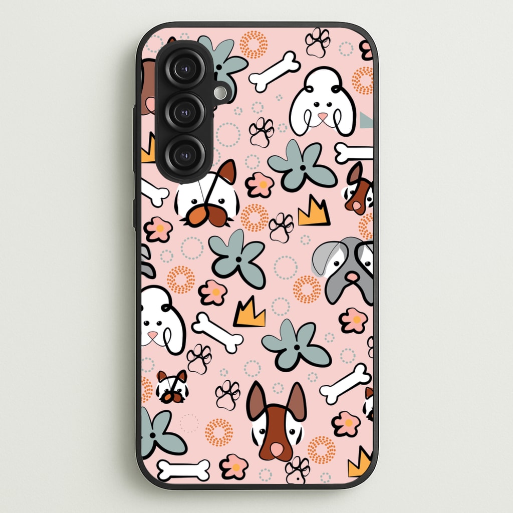 Bones and dogs - Dog Patterns - Dog Patterns Phone Case for Galaxy S23FE