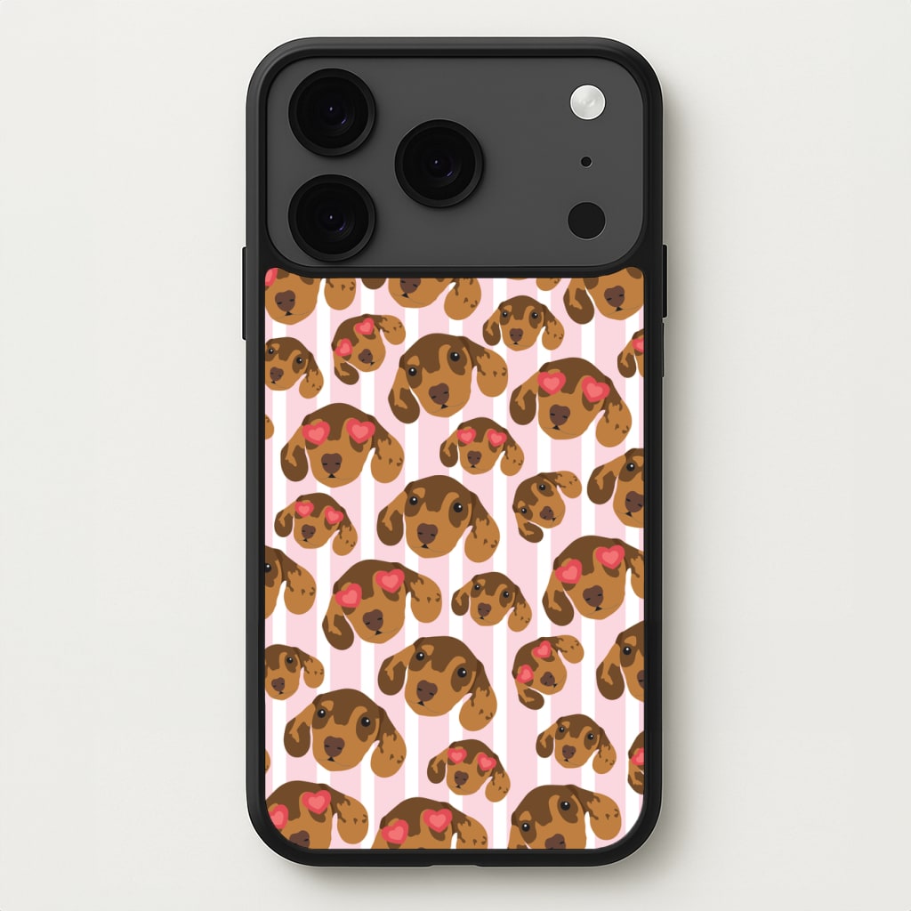 Stripes And Dachshunds Pattern Phone Case for iPhone 17 Pro Max