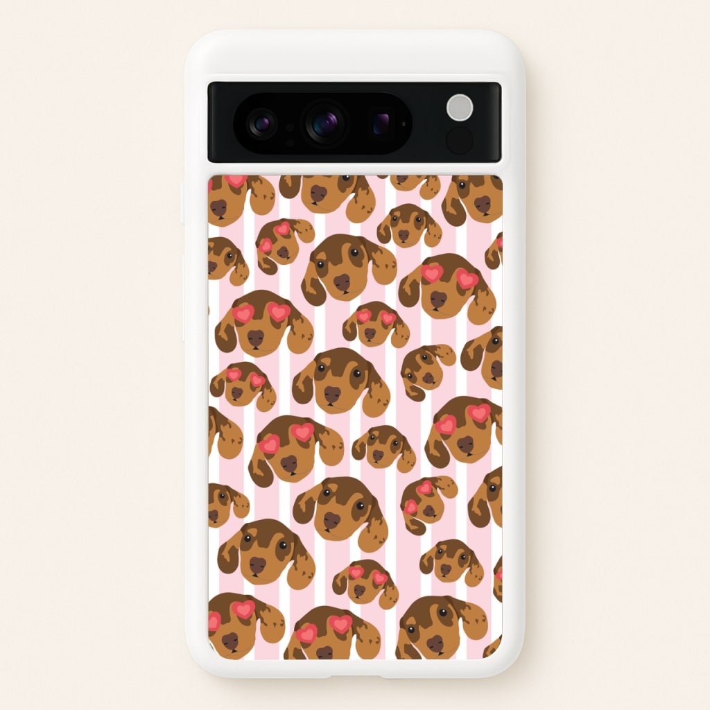 Stripes And Dachshunds Pattern - Dog Patterns Phone Case for Google Pixel 8 Pro
