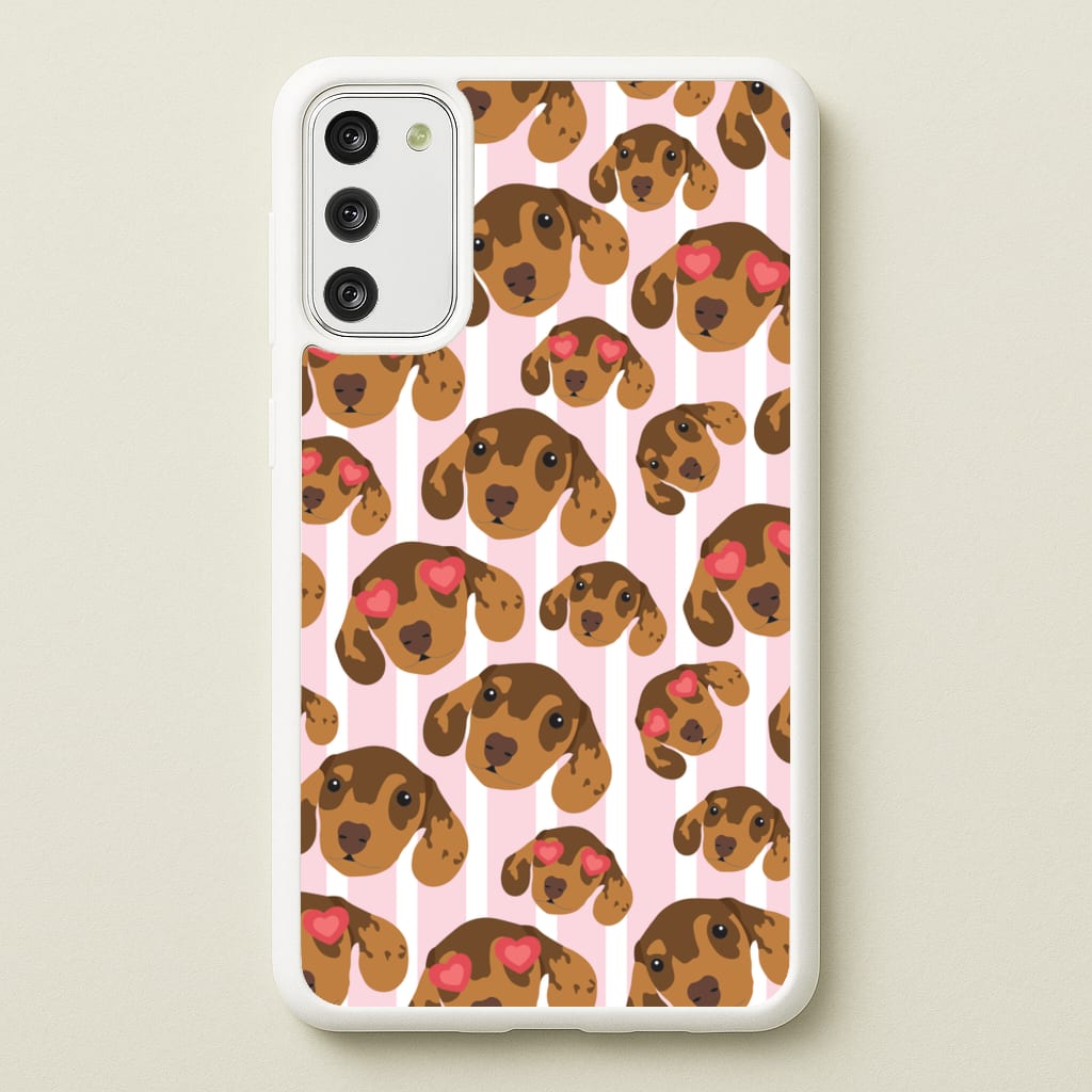 Stripes And Dachshunds Pattern - Dog Patterns Phone Case for Galaxy S20FE