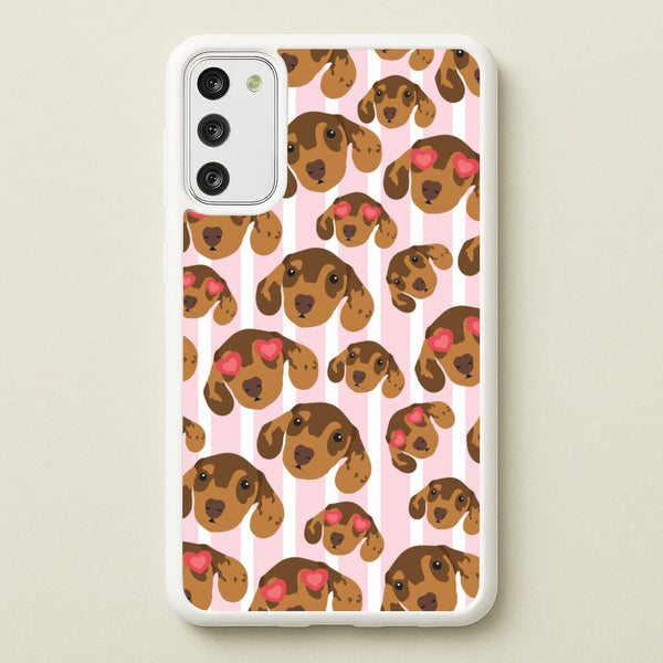 Stripes And Dachshunds Pattern - Dog Patterns Phone Case for Galaxy A41