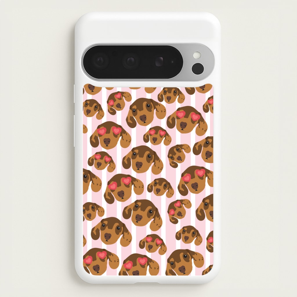 Stripes And Dachshunds Pattern - Dog Patterns Phone Case for Google Pixel 9 Pro XL