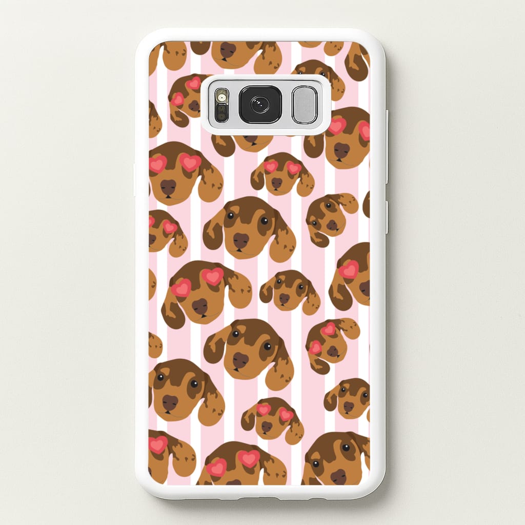 Stripes And Dachshunds Pattern - Dog Patterns Phone Case for Galaxy S8
