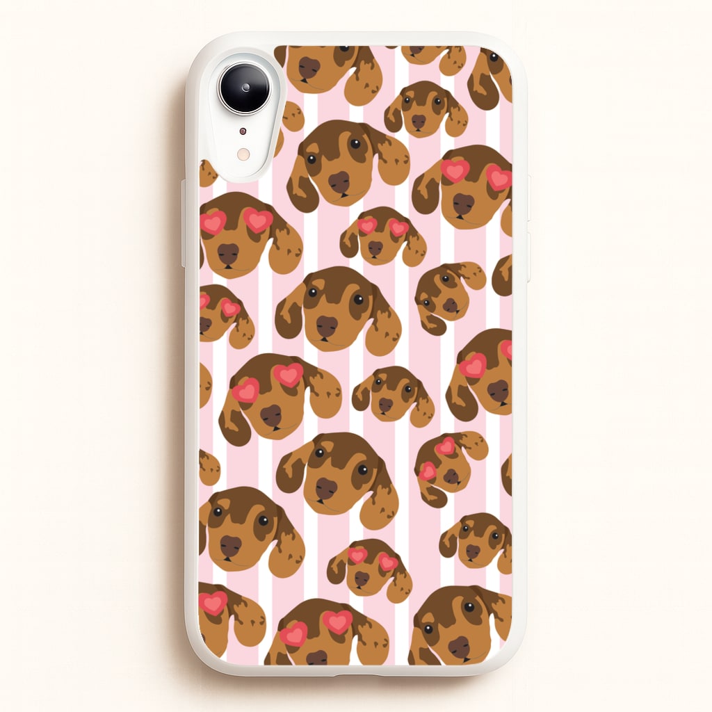 Stripes And Dachshunds Pattern - Dog Patterns Phone Case for iPhone XR