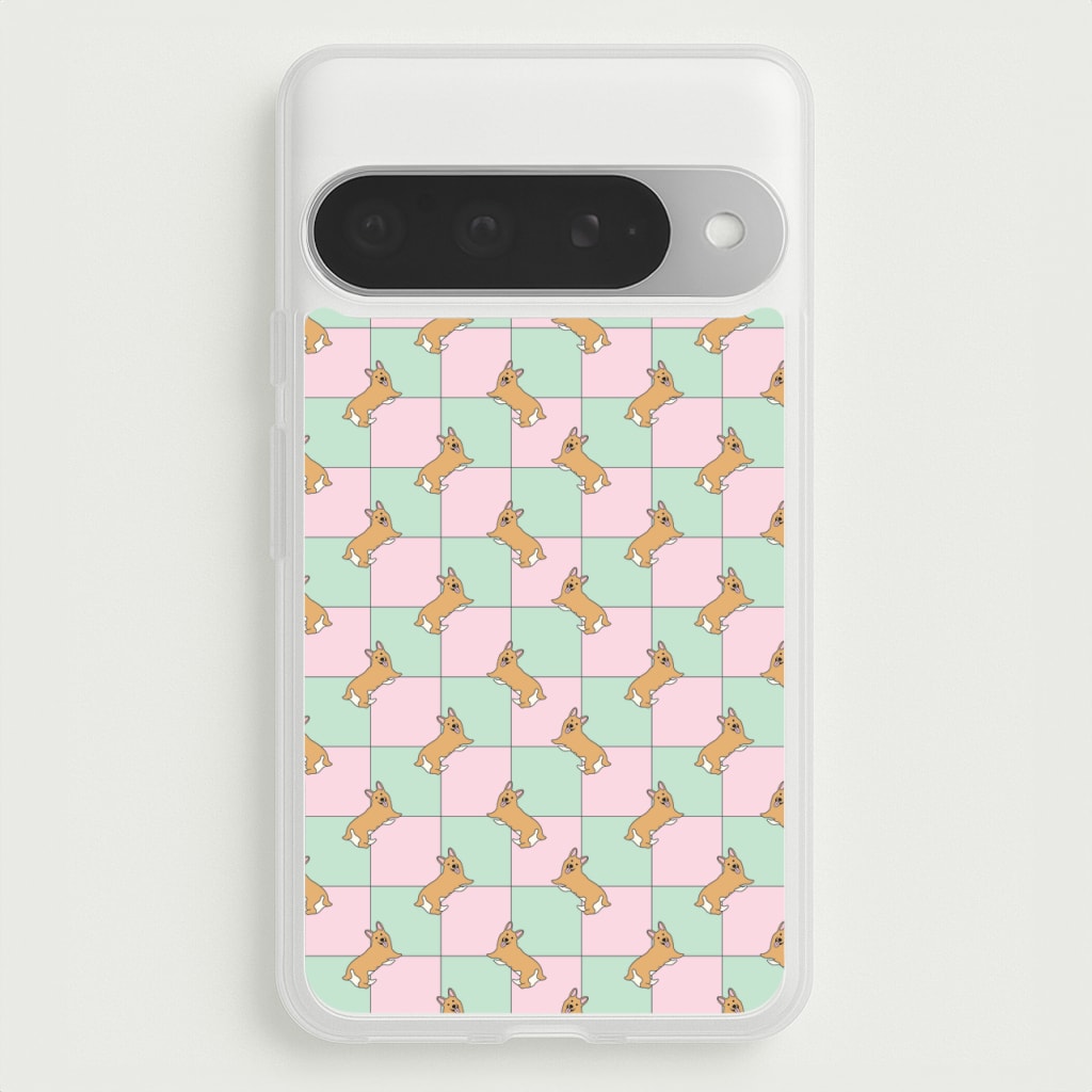 Checkered Corgis Pattern Phone Case for Google Pixel 10 Pro XL