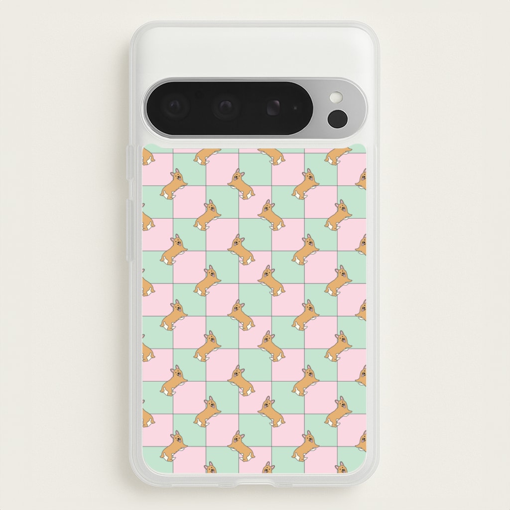 Checkered Corgis Pattern - Dog Patterns Phone Case for Google Pixel 9 Pro XL