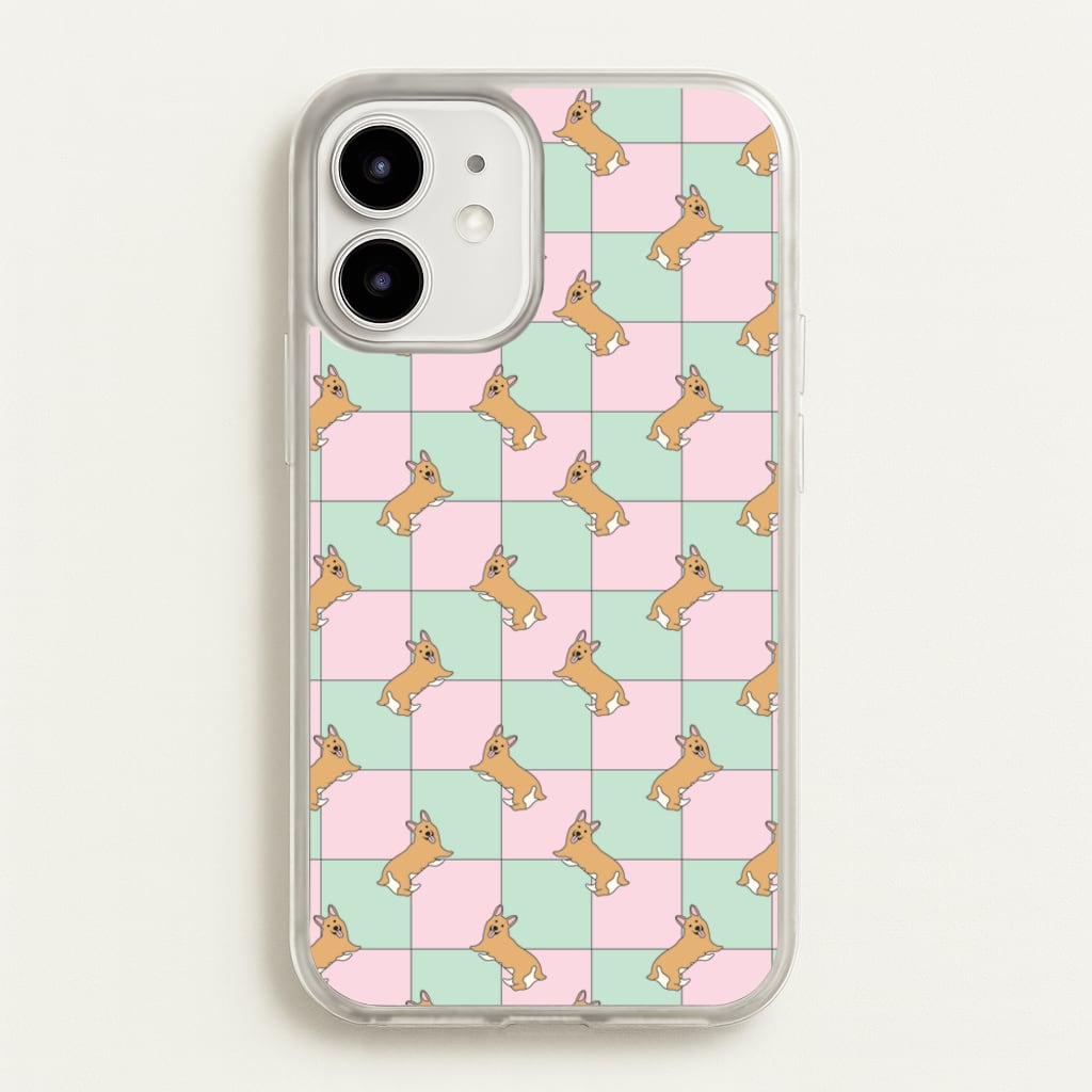 Checkered Corgis Pattern - Dog Patterns Phone Case for iPhone 12 / 12 Pro