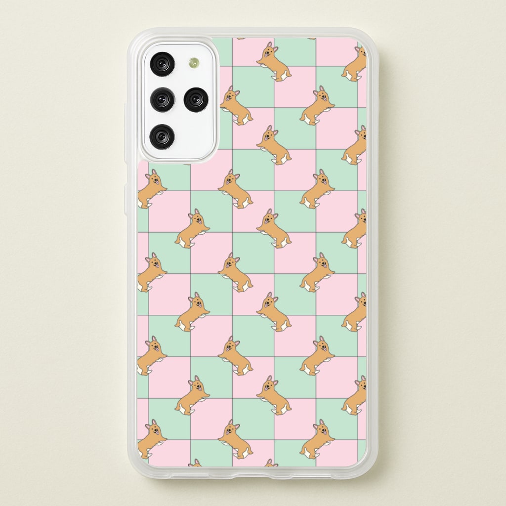 Checkered Corgis Pattern - Dog Patterns Phone Case for Galaxy S20 Plus