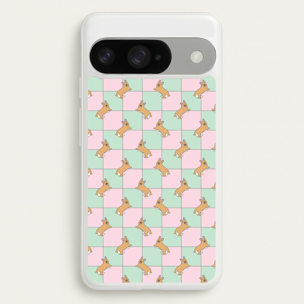 Checkered Corgis Pattern Phone Case for Google Pixel 10 / 10 Pro