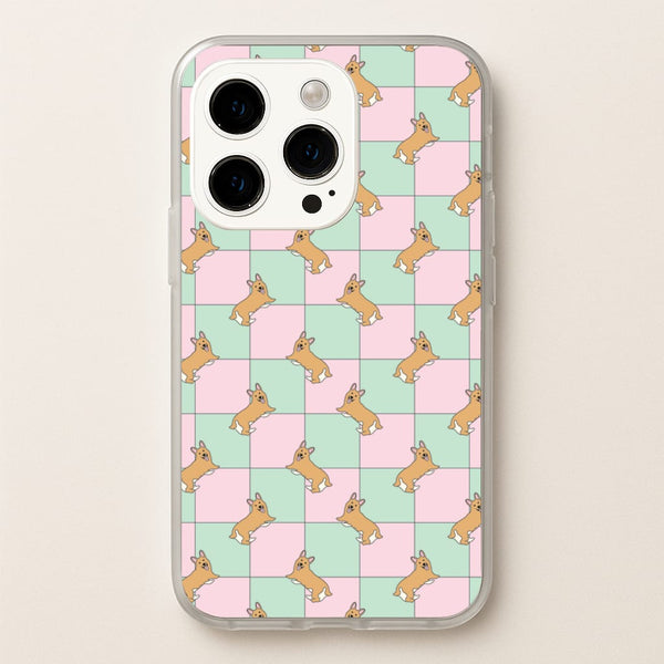 Checkered Corgis Pattern - Dog Patterns Phone Case for iPhone 14 Pro Max