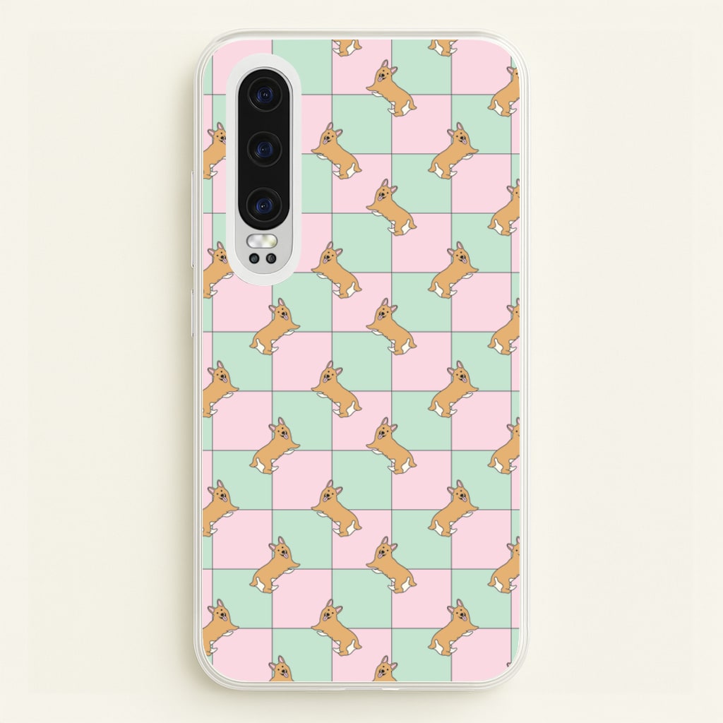 Checkered Corgis Pattern - Dog Patterns Phone Case for Huawei P30
