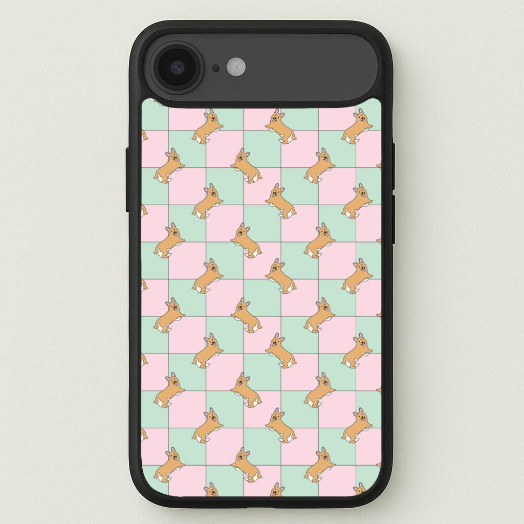 Checkered Corgis Pattern Phone Case for iPhone 17 Air