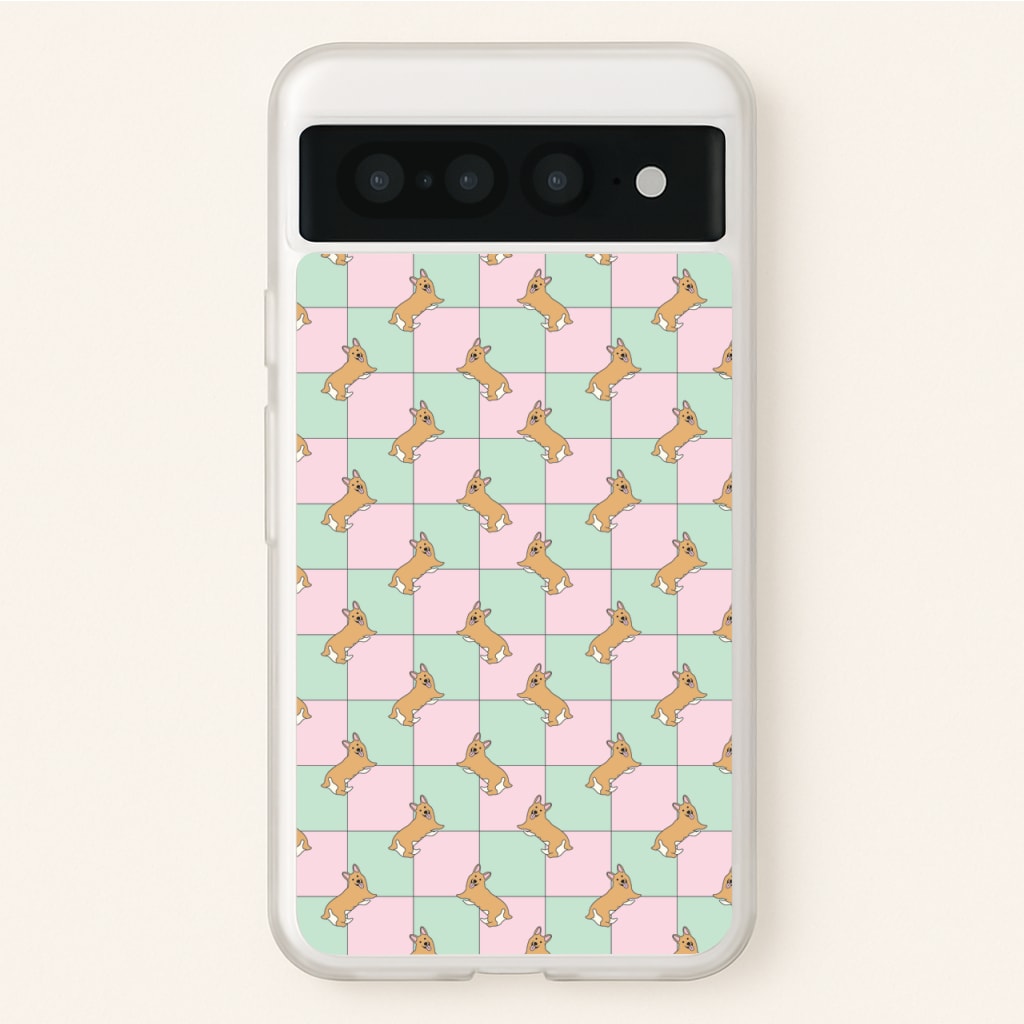 Checkered Corgis Pattern - Dog Patterns Phone Case for Google Pixel 7 Pro