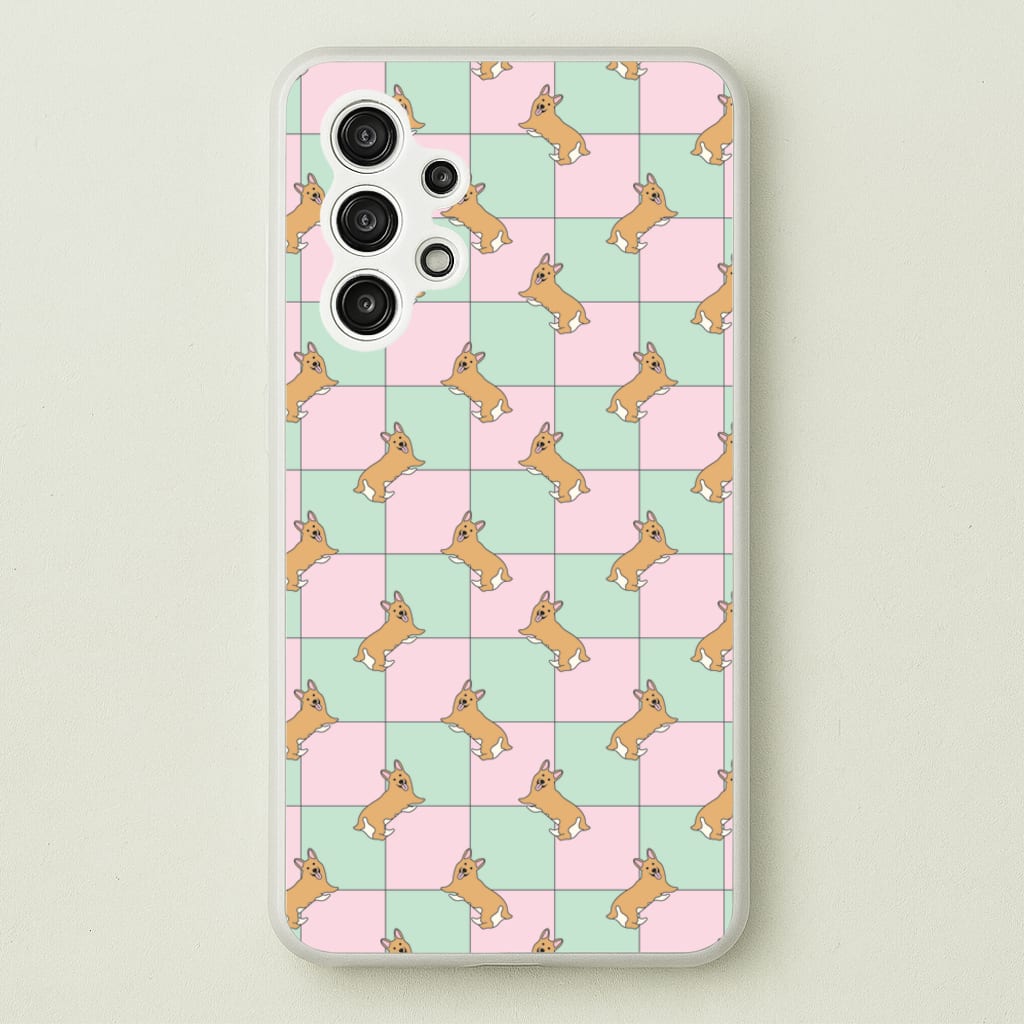 Checkered Corgis Pattern - Dog Patterns Phone Case for Galaxy A13
