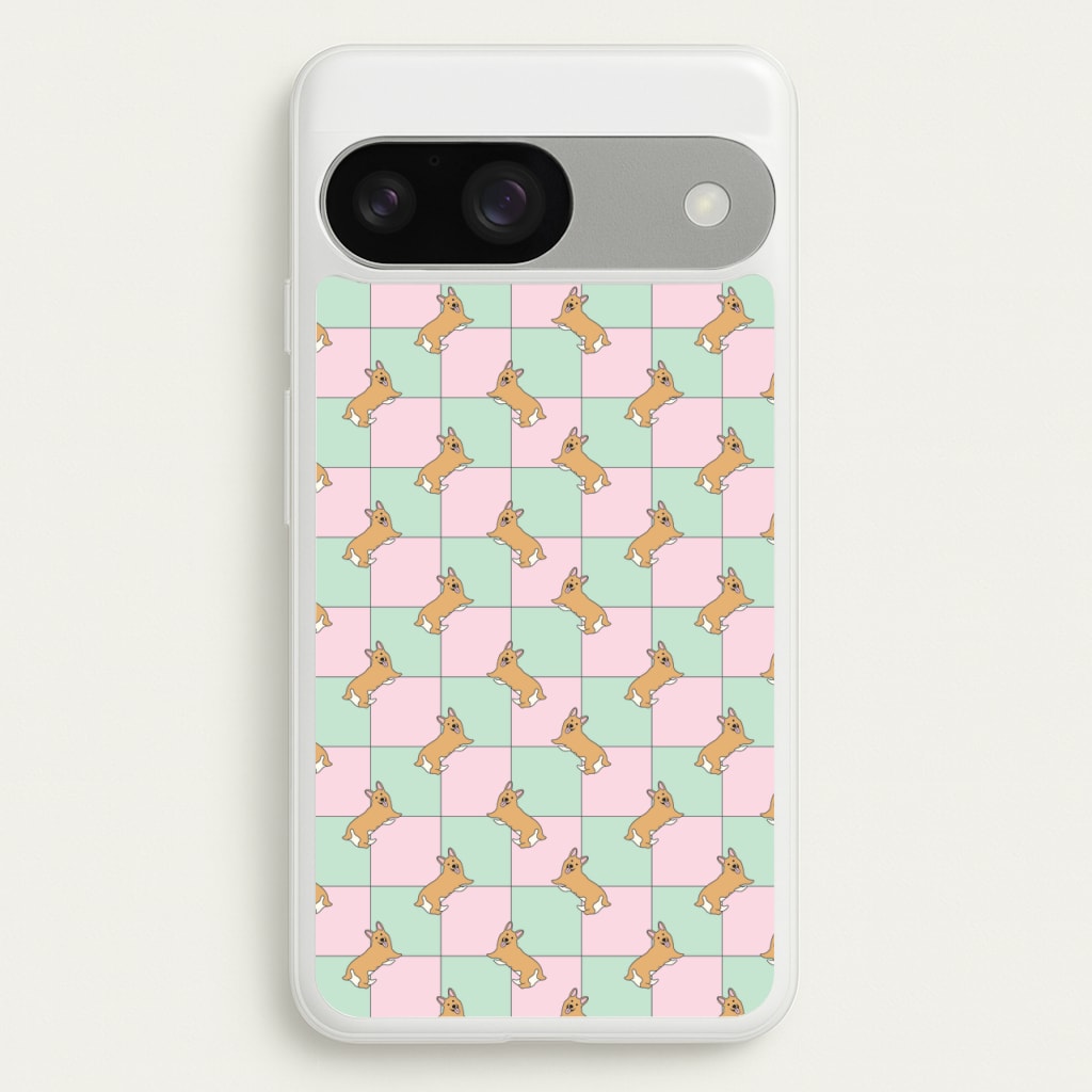 Checkered Corgis Pattern - Dog Patterns Phone Case for Google Pixel 9 / 9 Pro