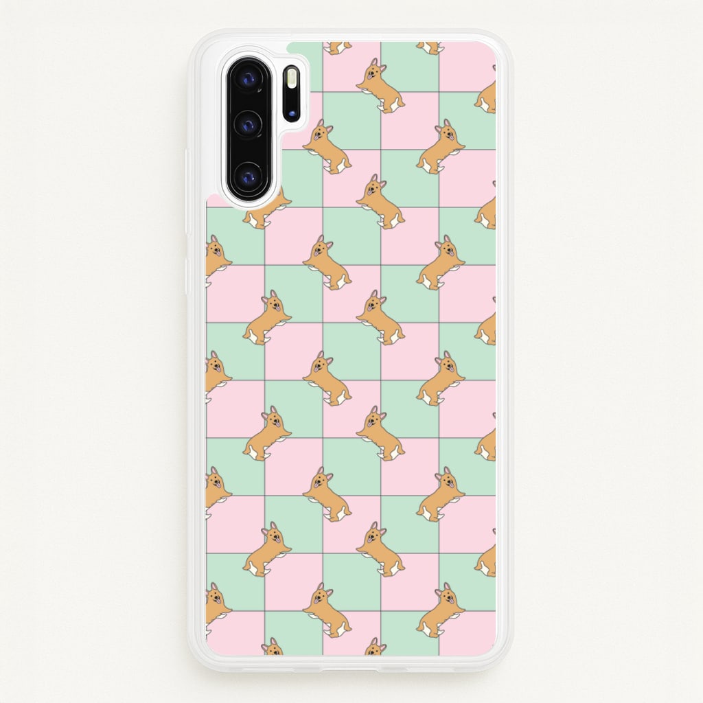 Checkered Corgis Pattern - Dog Patterns Phone Case for Huawei P30 Pro