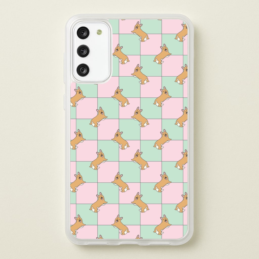 Checkered Corgis Pattern - Dog Patterns Phone Case for Galaxy S20FE