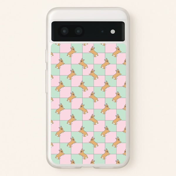 Checkered Corgis Pattern - Dog Patterns Phone Case for Google Pixel 7