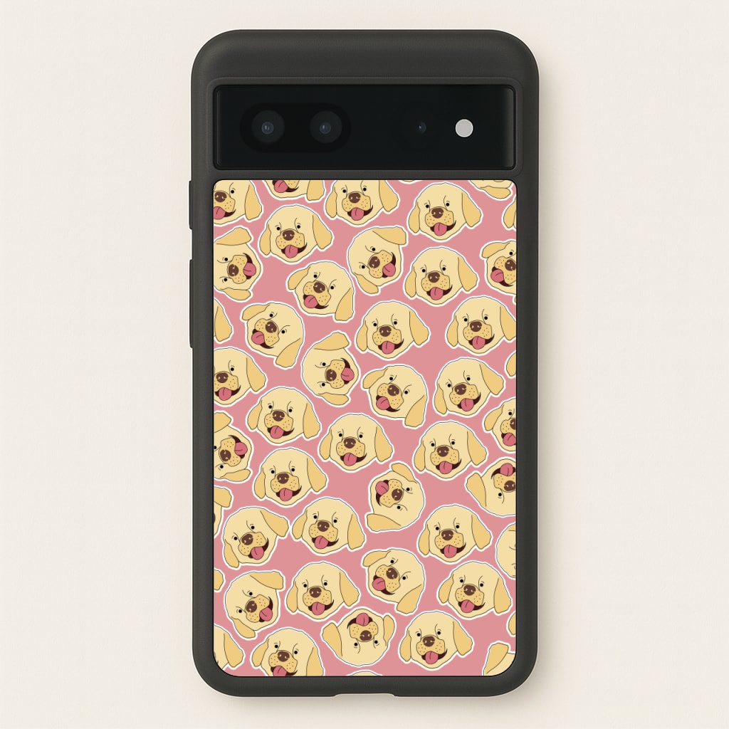 Pink Golden Retriever Sticker Pattern - Dog Patterns Phone Case for Google Pixel 7