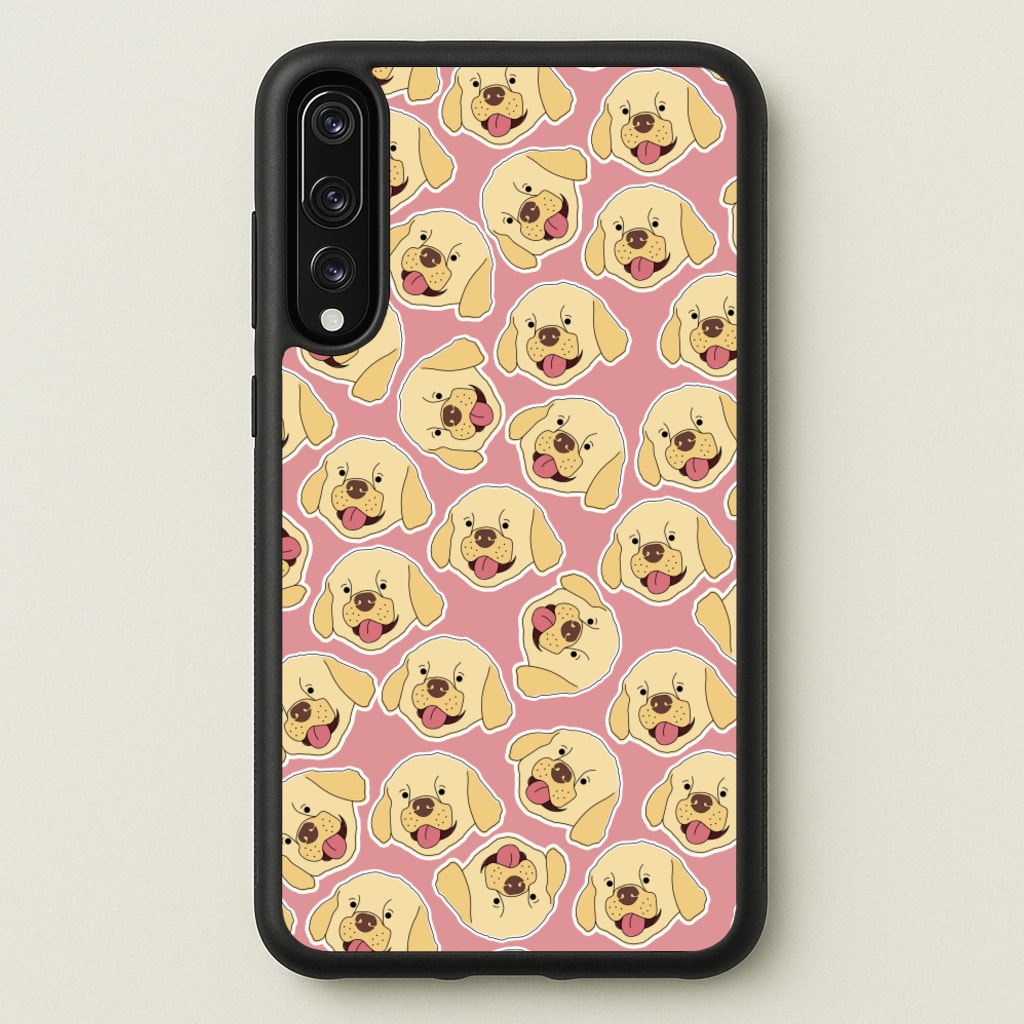 Pink Golden Retriever Sticker Pattern - Dog Patterns Phone Case for Huawei P20 Pro