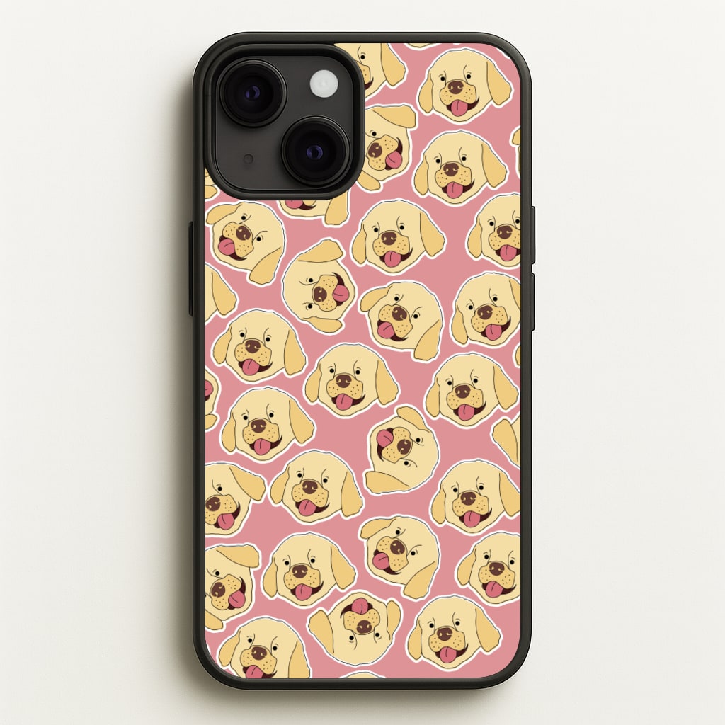 Pink Golden Retriever Sticker Pattern - Dog Patterns Phone Case for iPhone 13