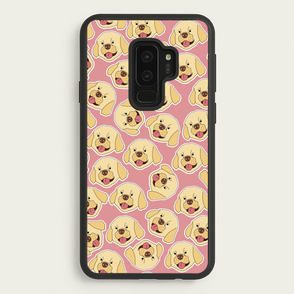 Pink Golden Retriever Sticker Pattern - Dog Patterns Phone Case for Galaxy S9 Plus