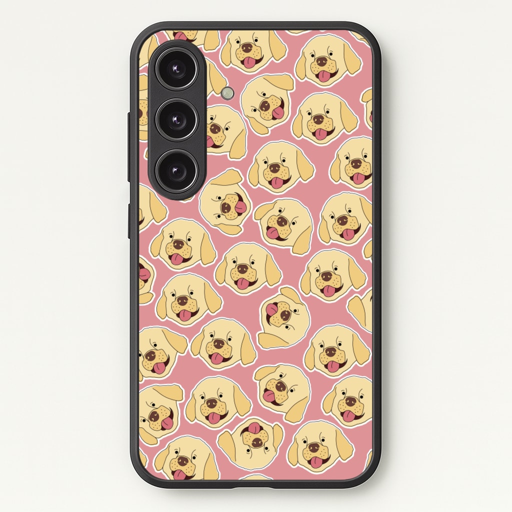 Pink Golden Retriever Sticker Pattern - Dog Patterns Phone Case for Galaxy S24