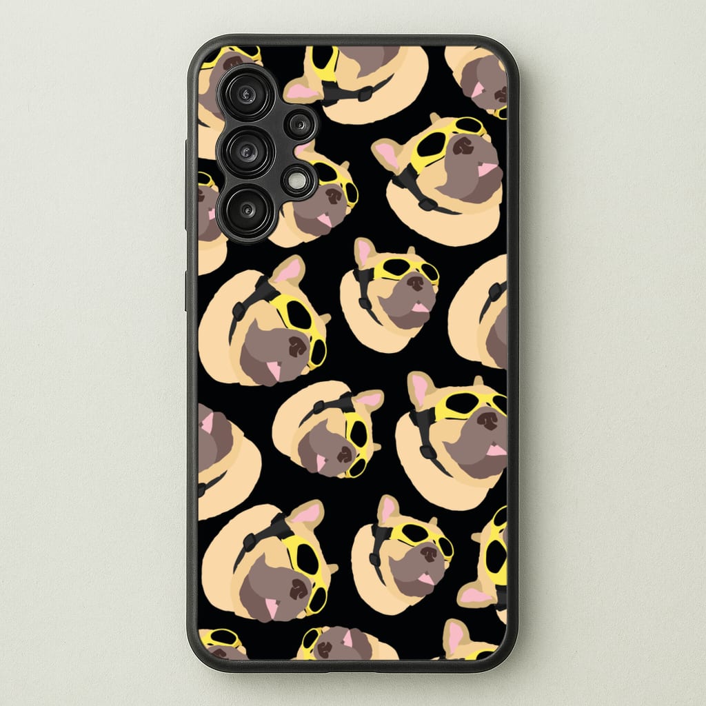 Frenchie With Goggles Pattern - Dog Patterns Phone Case for Galaxy A13