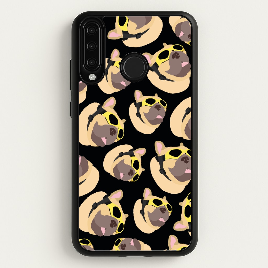 Frenchie With Goggles Pattern - Dog Patterns Phone Case for Huawei P30 Lite