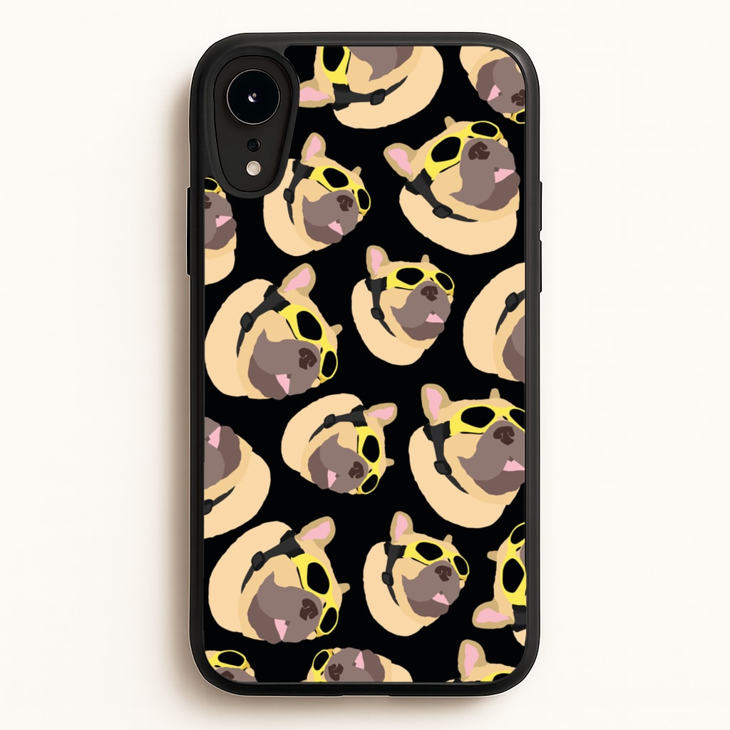 Frenchie With Goggles Pattern - Dog Patterns Phone Case for iPhone XR
