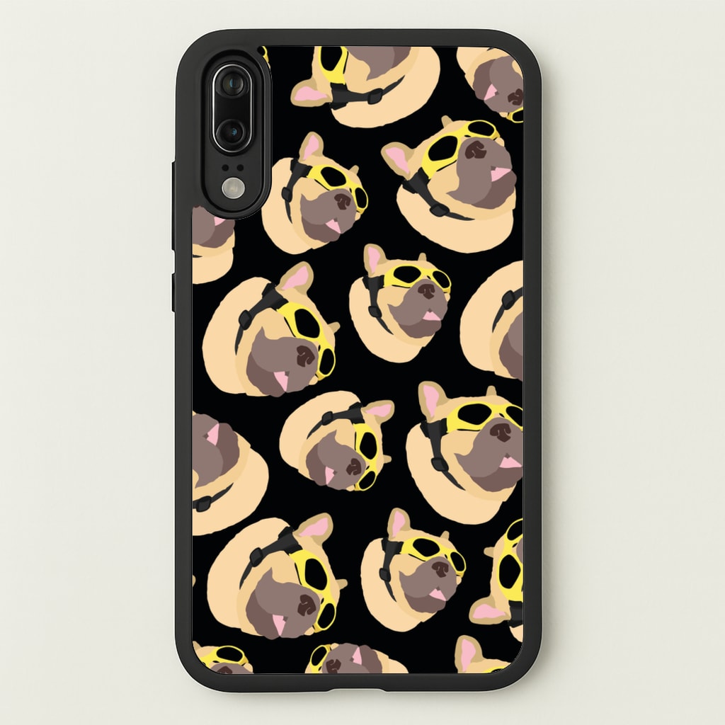 Frenchie With Goggles Pattern - Dog Patterns Phone Case for Huawei P20