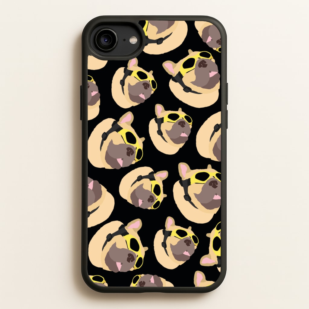 Frenchie With Goggles Pattern - Dog Patterns Phone Case for iPhone 6 / 7 / 8 / SE