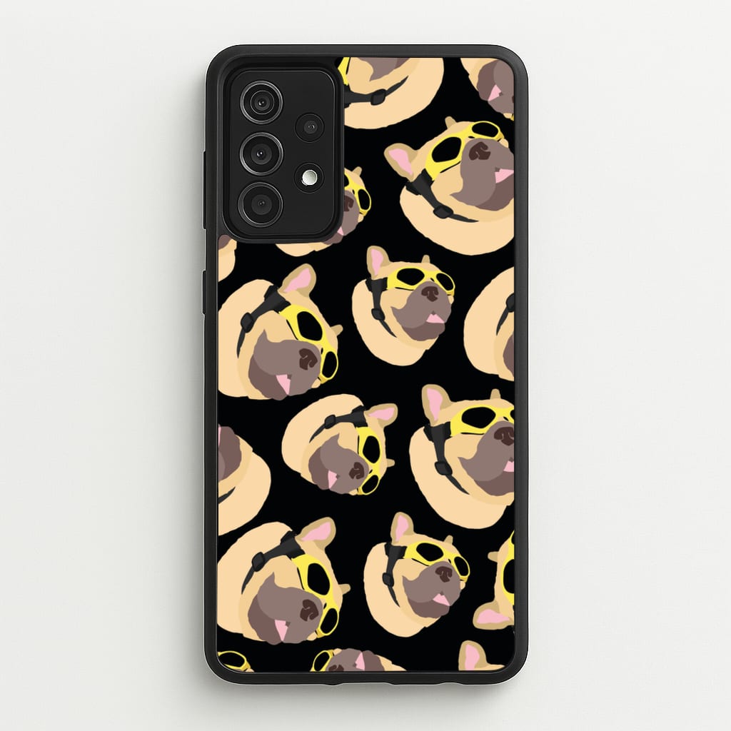 Frenchie With Goggles Pattern - Dog Patterns Phone Case for Galaxy A52 / A52s