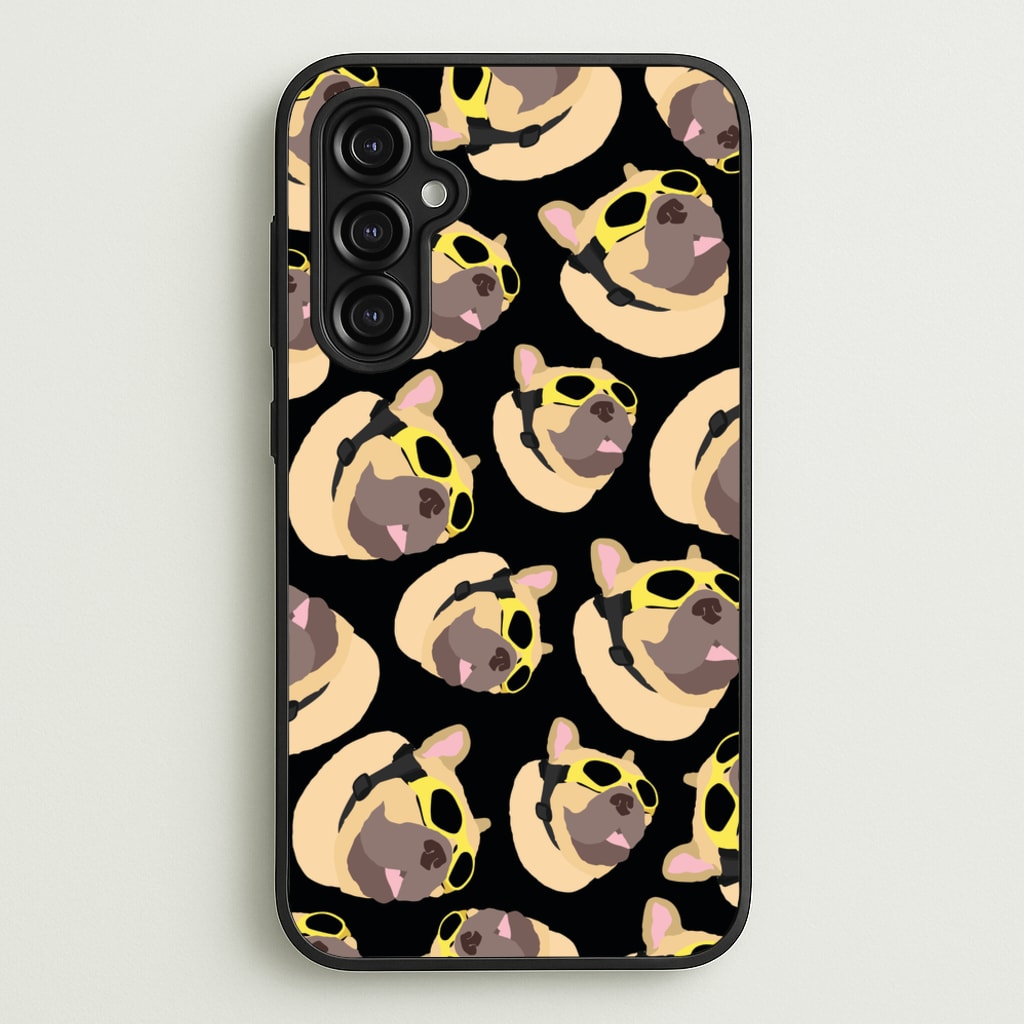Frenchie With Goggles Pattern - Dog Patterns Phone Case for Galaxy A14