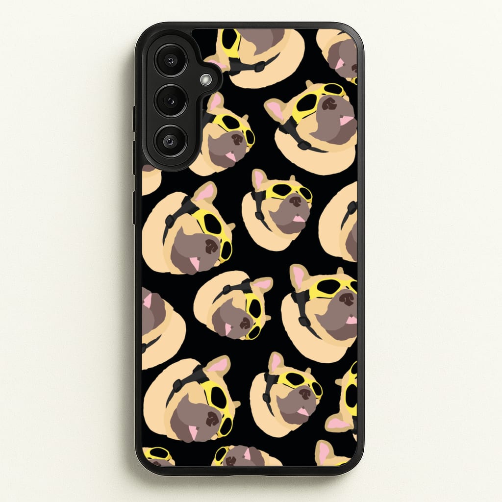 Frenchie With Goggles Pattern - Dog Patterns Phone Case for Galaxy A34