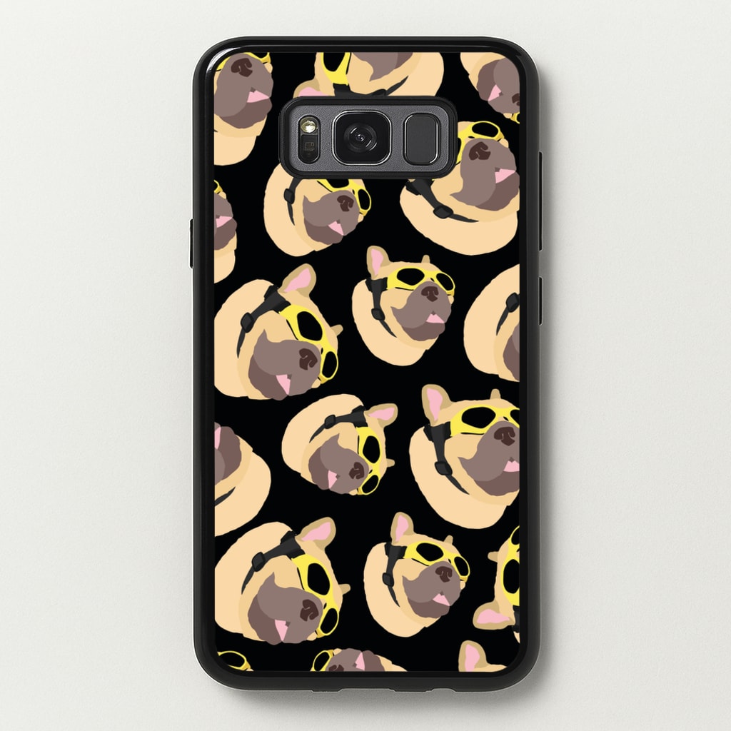 Frenchie With Goggles Pattern - Dog Patterns Phone Case for Galaxy S8 Plus