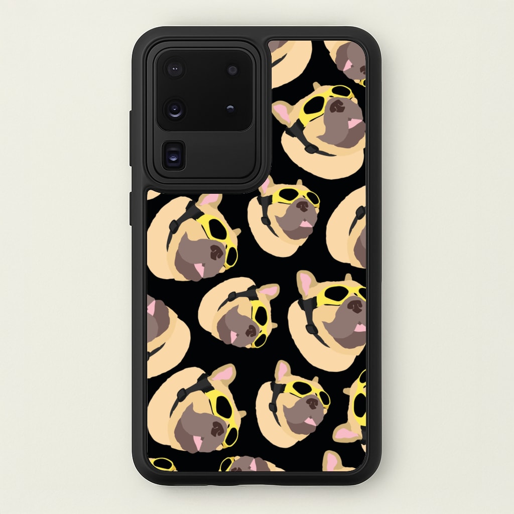 Frenchie With Goggles Pattern - Dog Patterns Phone Case for Galaxy S20 Ultra
