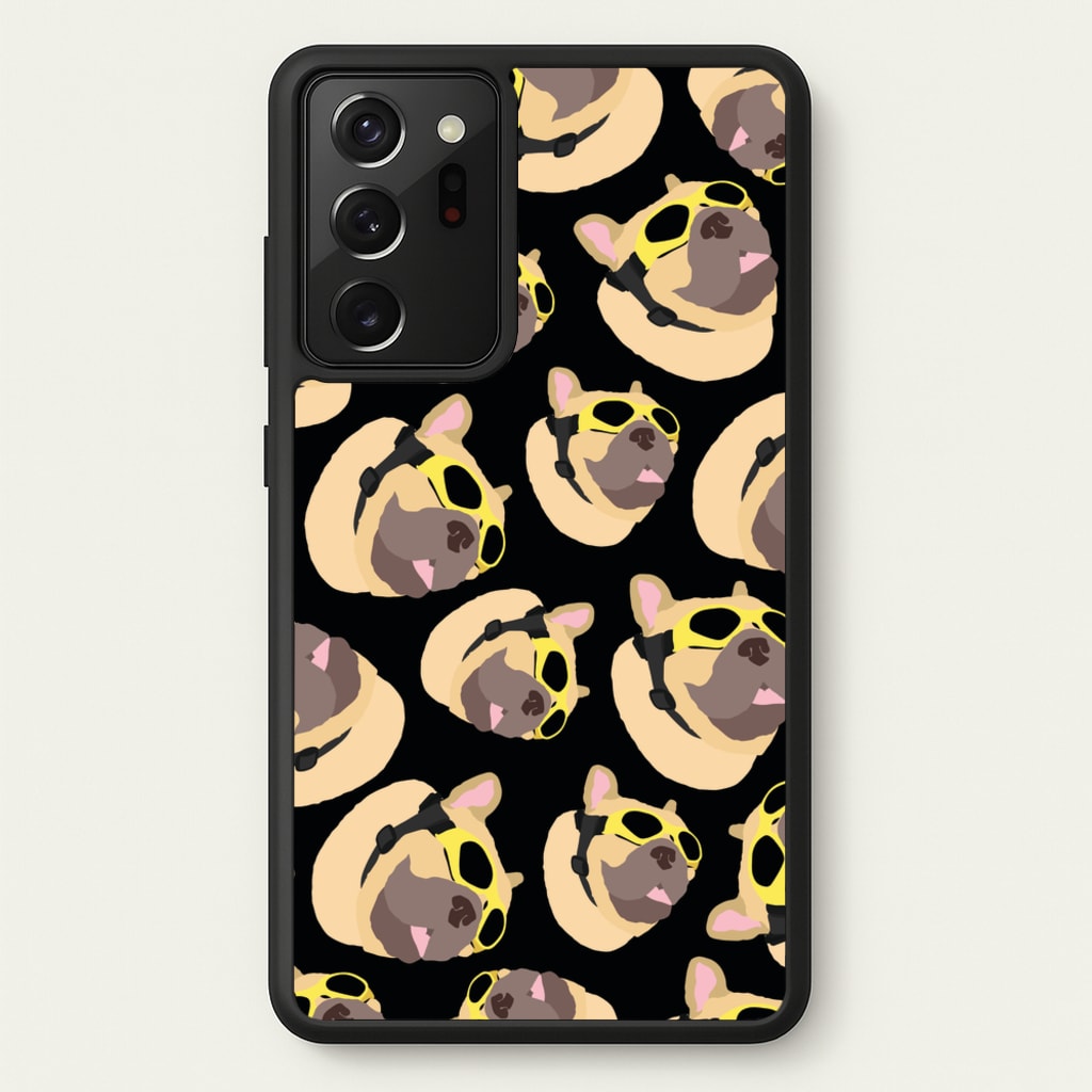 Frenchie With Goggles Pattern - Dog Patterns Phone Case for Galaxy Note 20 Ultra