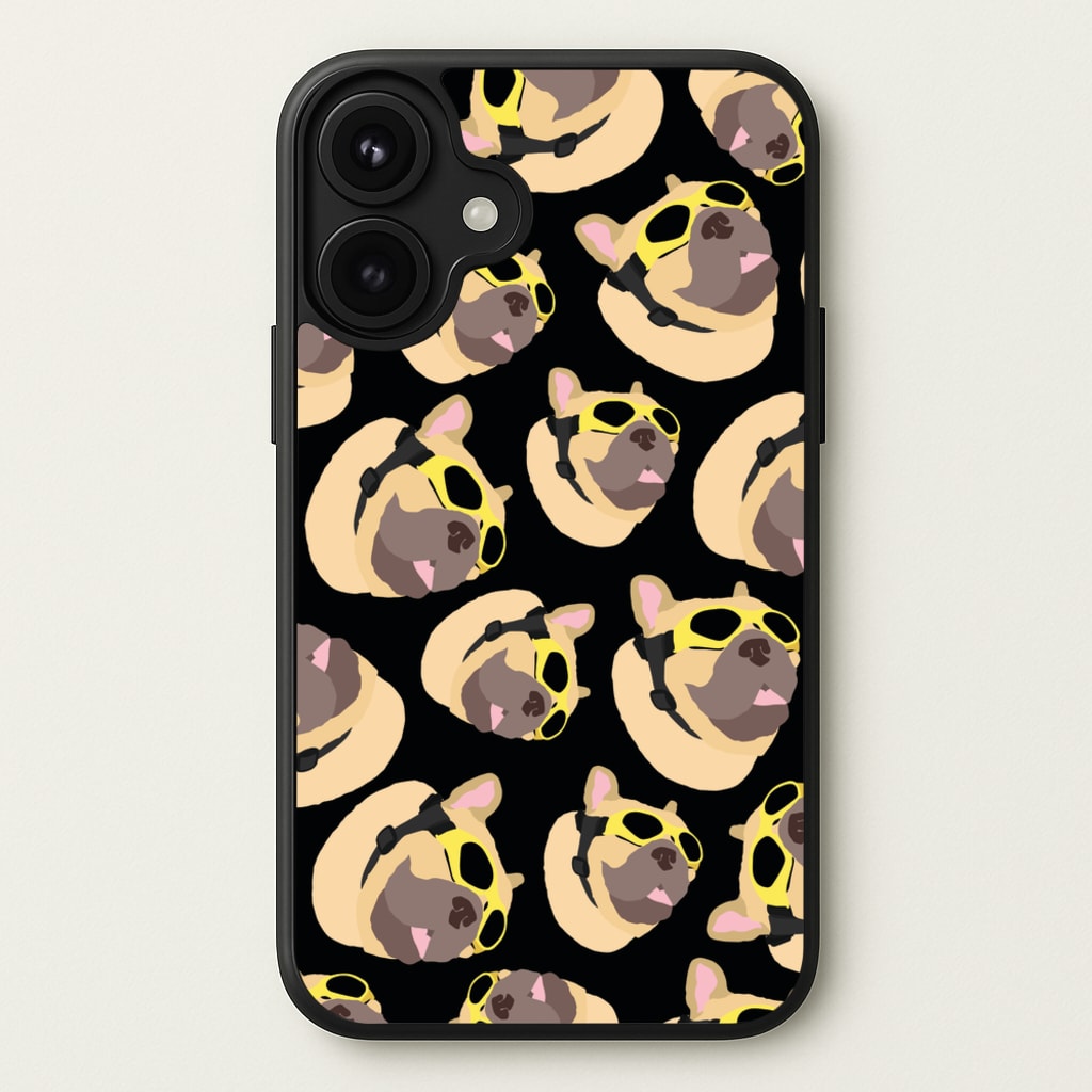 Frenchie With Goggles Pattern Phone Case for iPhone 17