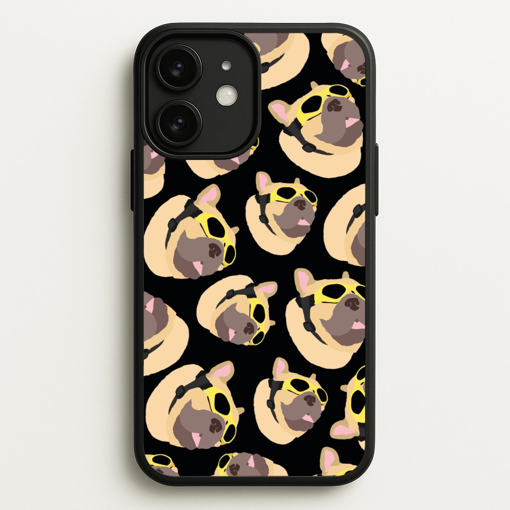 Frenchie With Goggles Pattern - Dog Patterns Phone Case for iPhone 11