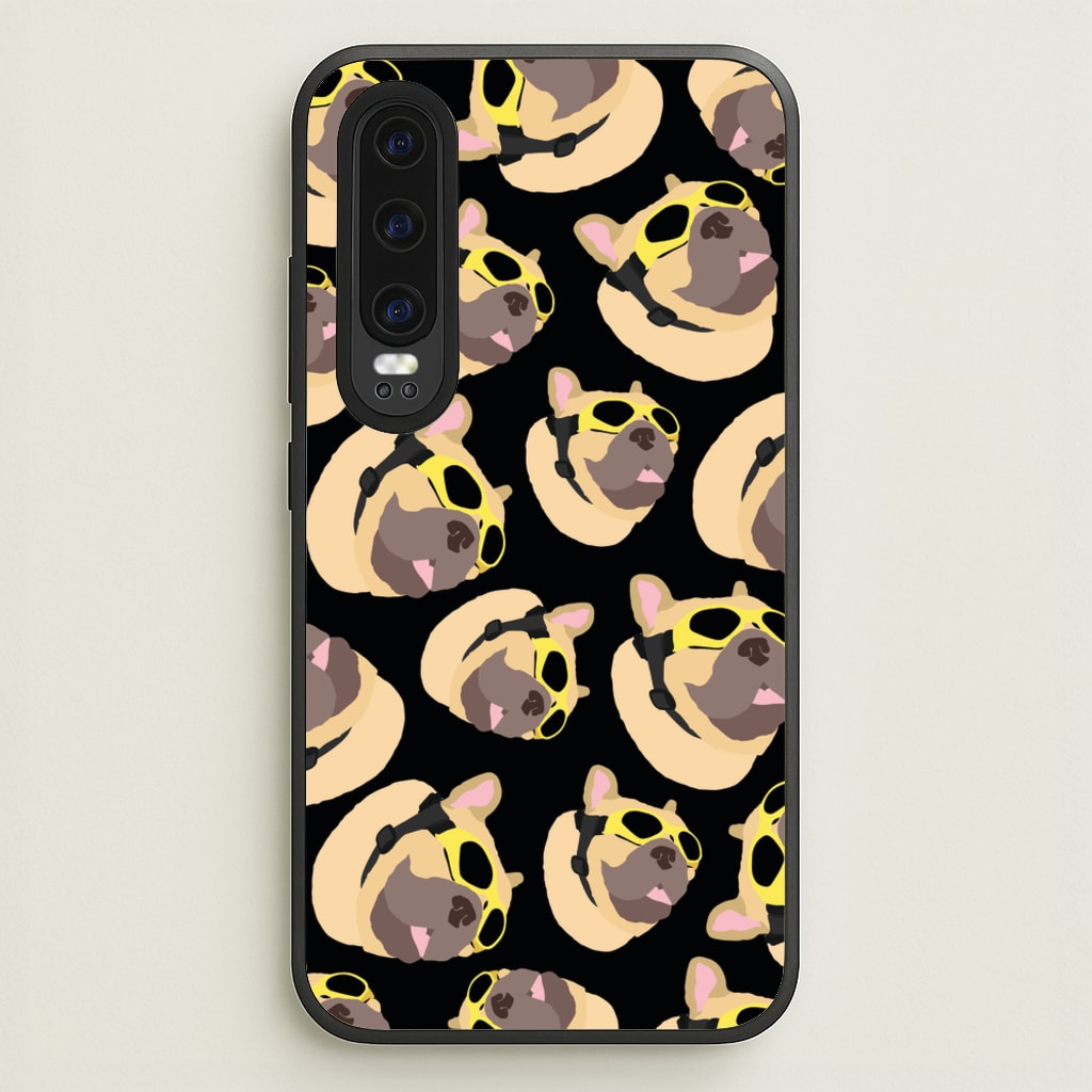 Frenchie With Goggles Pattern - Dog Patterns Phone Case for Huawei P30