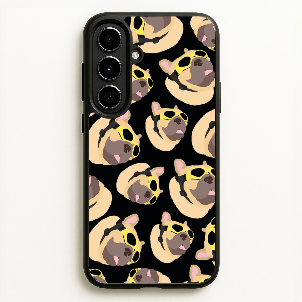 Frenchie With Goggles Pattern - Dog Patterns Phone Case for Galaxy A56