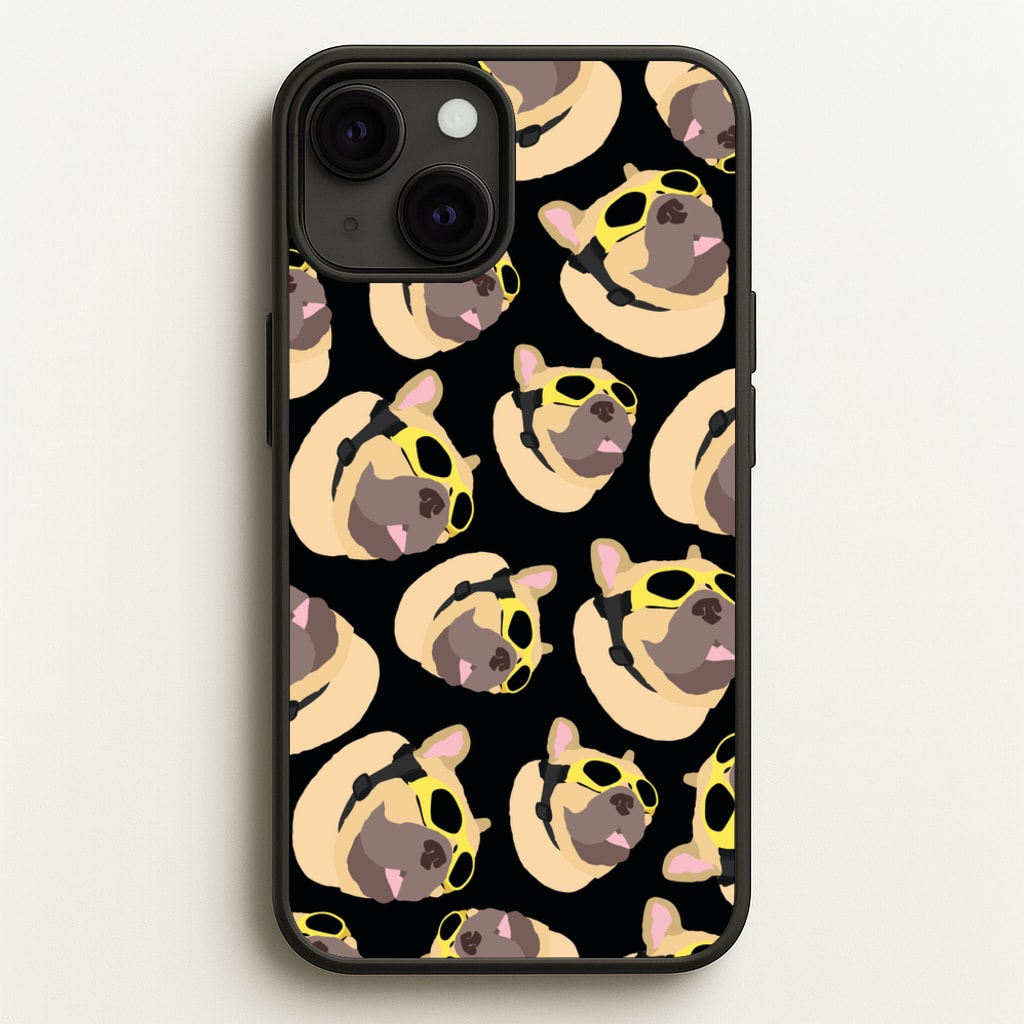 Frenchie With Goggles Pattern - Dog Patterns Phone Case for iPhone 13