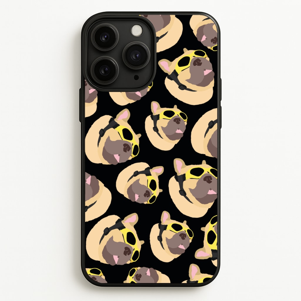 Frenchie With Goggles Pattern - Dog Patterns Phone Case for iPhone 11 Pro