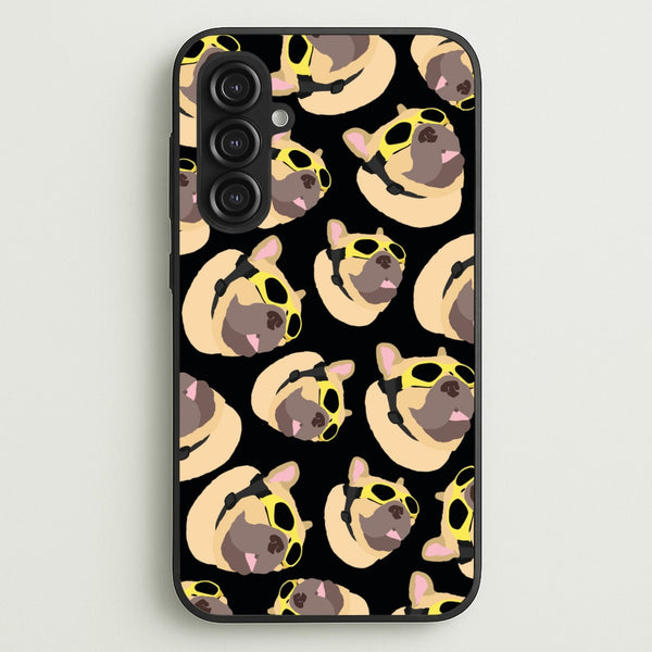 Frenchie With Goggles Pattern - Dog Patterns Phone Case for Galaxy S23FE