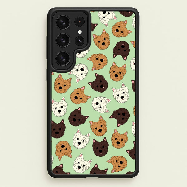 Border Terrier Pattern - Dog Patterns Phone Case for Galaxy S22 Ultra
