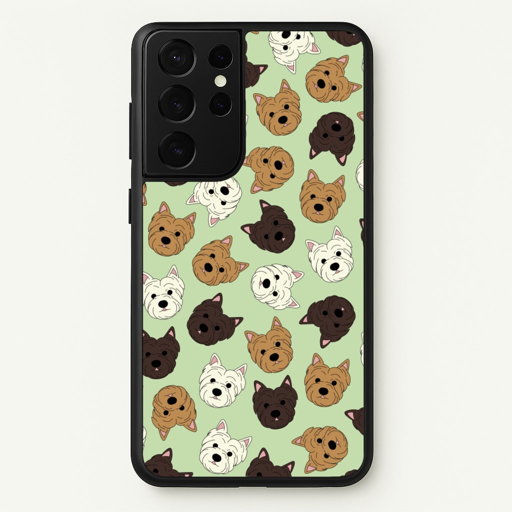 Border Terrier Pattern - Dog Patterns Phone Case for Galaxy S21 Ultra
