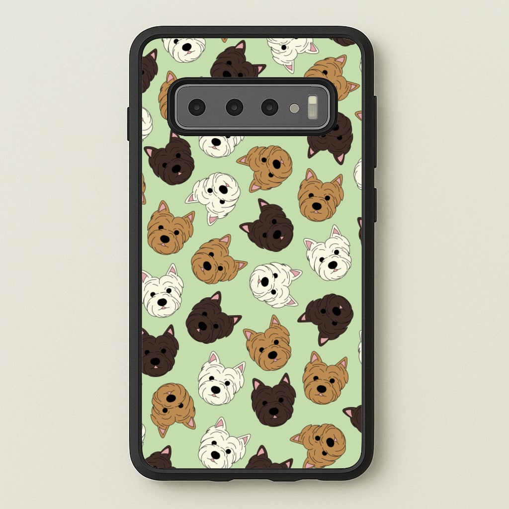 Border Terrier Pattern - Dog Patterns Phone Case for Galaxy S10 Plus