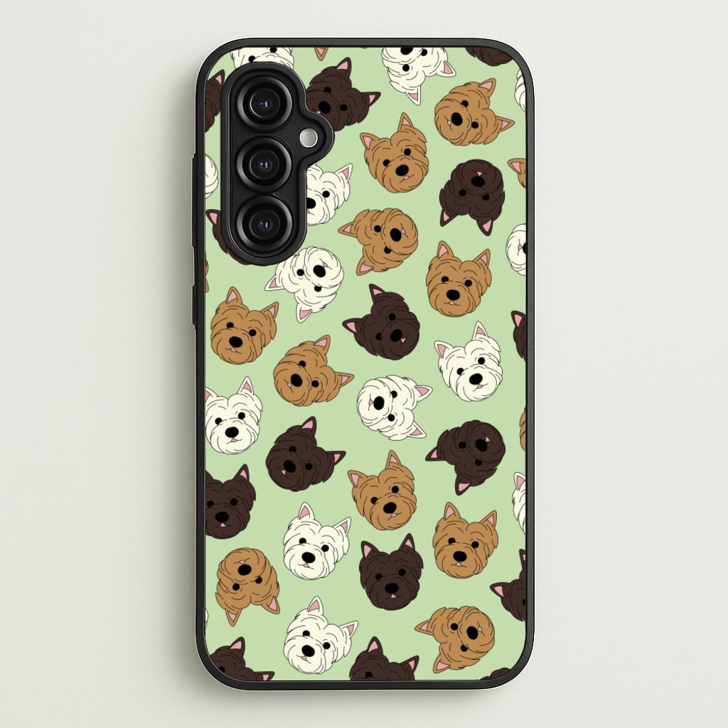 Border Terrier Pattern - Dog Patterns Phone Case for Galaxy A14